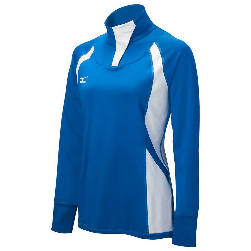 Mizuno Women's Nine Collection: Drive Half-Zip Jacket Royal/White (440423-PCO)